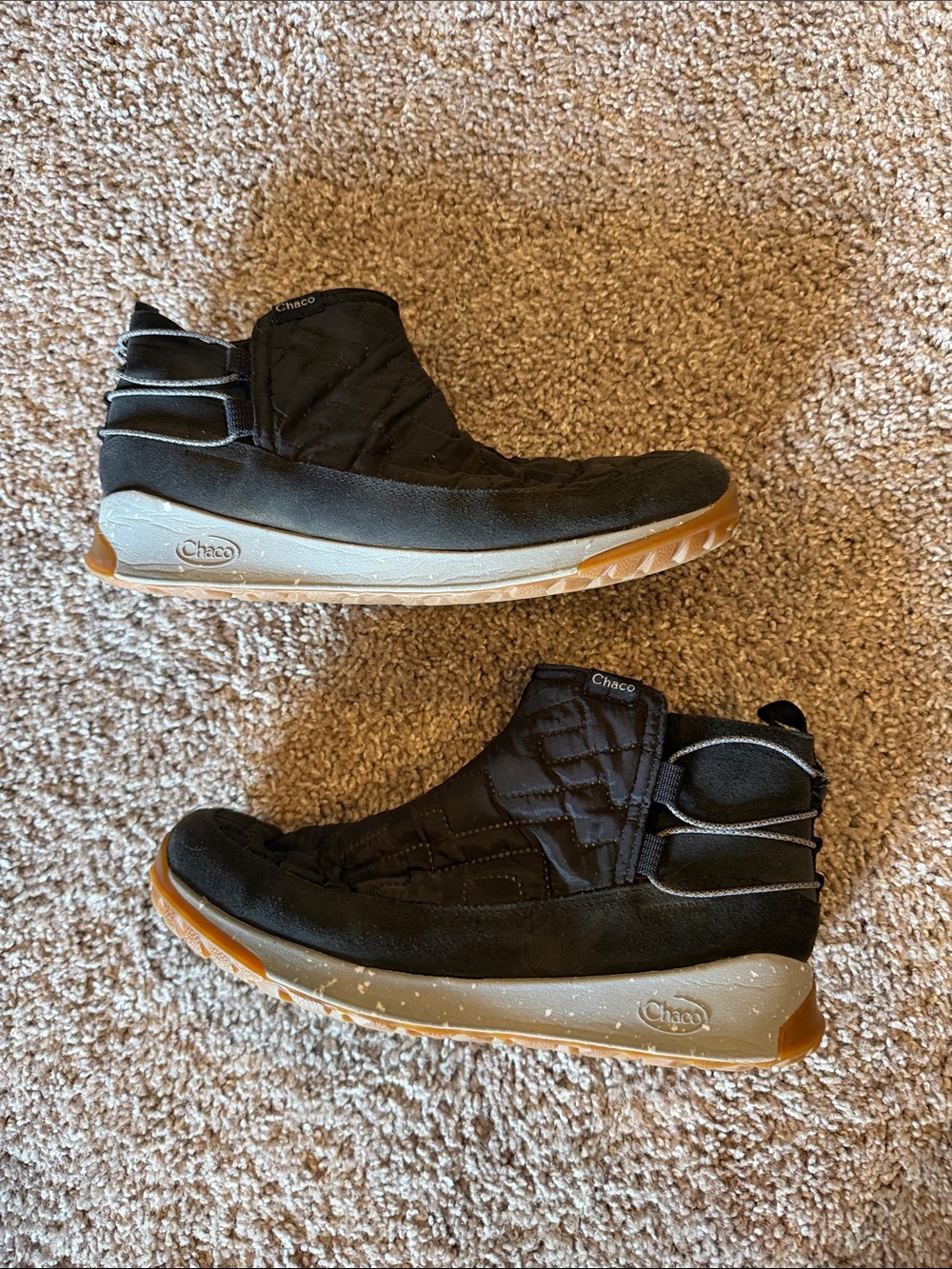 Chaco Black and Tan Women's Quilted Ankle Booties